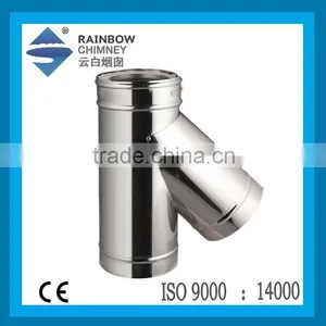 CE Double Wall Metal Stainless Steel 135 Degree Tee for Fireplace Chimney thumbnail-1