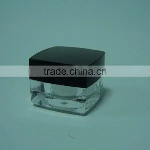 Square Black Cap Cosmetic Plastic ps Cream Jar thumbnail-1