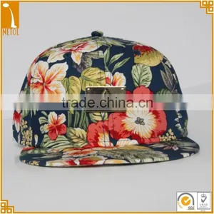 New Fashion High Quality 6 Panel Printed Custom Floral Sanpback Cap Whoesale thumbnail-1