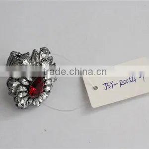 Hot Selling Cheap Custom Rhodium Crystal Ring Wholesale, Red Diamond Rings for Women thumbnail-5