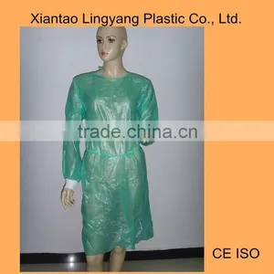 Green PP+PE Coated Isolation Gown Knitted Cuffs thumbnail-1