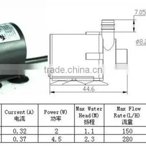 Amphibious Submersible Pump Mini Brushless Water JT-160-12 6V-12V W/Cable thumbnail-1