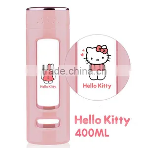 Dishwasher Safer Wide Mouth BPA-Free White 400 ml Glass Fliter Water Bottle With Lid thumbnail-6