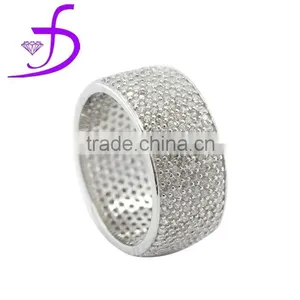 High Quality and Cheap Micro Pave Zircon Men Ring 925 Solid Silver Diamond Ring thumbnail-1