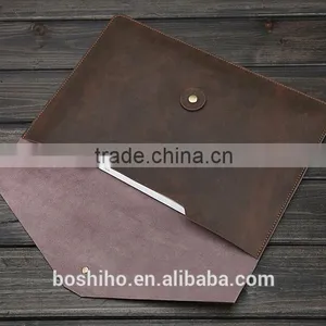 Custom Wholesale Genuine Cowhide Leather Laptop Case Bag Portfolio thumbnail-3