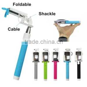 2015 Mini Wired Cable Selfie Stick TS-208 With Mirror Extendable Selfie Monopod Stick thumbnail-1