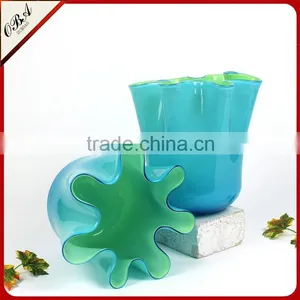 Hand-blown Modern Style Cheap Chinese Cabbage Glass Vase / Eco-friendly Home Decor Big Glass Flower Vase thumbnail-3