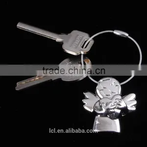 New Arrival Fashion Jewelry Lucky Angel Love Heart Key Chain Key Ring Handmade Imitate Silver Color Cute Girl Religious Items thumbnail-5