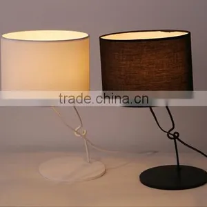 Modern Round Living Room Desk Lamp Metal Body With Fabric Lampshade Bedroom Table Lamp thumbnail-2