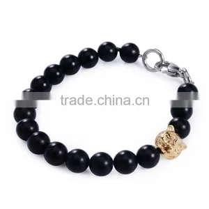 Classic Design Small Black Gay Agate Bead Bracelet thumbnail-5