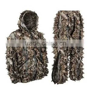3D Leafy Suit JACKET Full Front Zipper With Attahced Hood Front Zip Pockets Pants With Zipper Pockets And Knee Length Zippers thumbnail-1