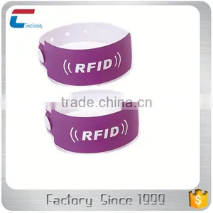 Supply Disposable One Off RFID Paper Wristband Bracelet With NFC Chip For Festival Activities thumbnail-2
