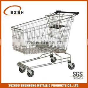 Four Wheels Trolley for Supermarket With Kid Seat thumbnail-4