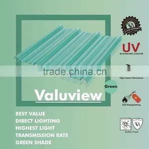 Co-Extruded Plastic Polycarbonate Corrugated Roofing Sheet (Valuview Green TRIMDEK) thumbnail-1