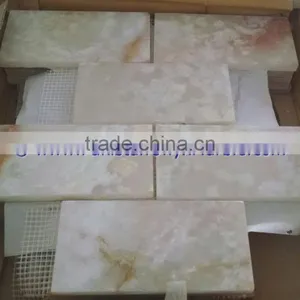 Best Selling Pure Natural WHITE ONYX MOSAIC TILES COLLECTIONS thumbnail-3