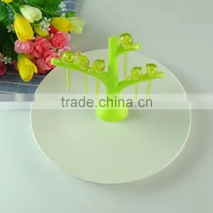 D;Stock Round White Porcelain Fruit Plate With Handle Cheap Dinner Plate , Home Plate With Tree Handle thumbnail-2