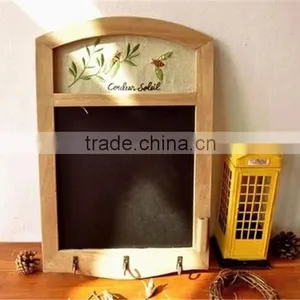 Antique Blackboard With Hangers Shop Signs Message Writing Chalkboard With Embroidery Cafe Wall Decoration 26*39cm thumbnail-2