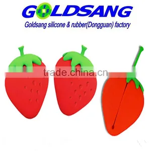 New Design Strawberry Silicone Key and Coin Bag Key Holder Promotion Gift thumbnail-1