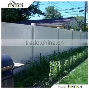 Fentech White Flat-Top Privacy Vinyl Yard Fencing Plastic Garden Fence With Flat Fence Post Cap thumbnail-1