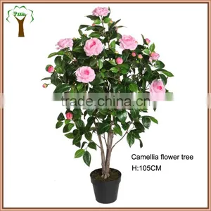Pink Artificial Camellia Flowering Tree thumbnail-1