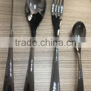 Black Gold Plated Stainless Steel Cutlery Set/flatware Set thumbnail-1