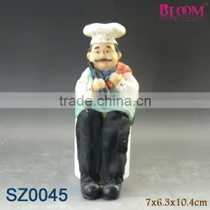 Decorative Kitchen Sitting Resin Chef for Kitchen thumbnail-1