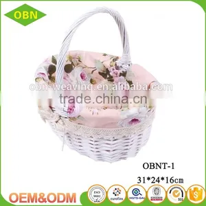 Wholesale China Custom Promotional Eco White Wicker Flower Girl Baskets thumbnail-1