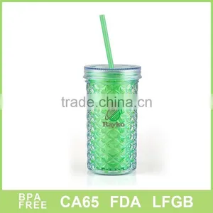 BSCI FDA LFGB DISNEY Approved Plastic Soft Drink Mugs Soft Drink Mugs Manson Jars With Metal Lid thumbnail-2