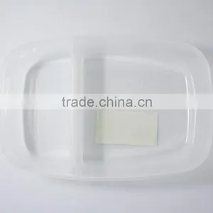 Microwave Safe Plastic 2 Compartments Lunch Box With Fork and Knife on Lid thumbnail-2