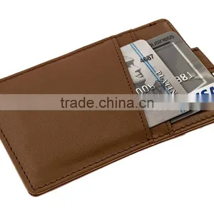 RFID Blocking Genuine Slim Leather Wallet Credit Card Case Sleeve Card Holder With Painted Edges thumbnail-5