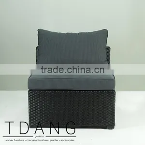 Kessler Wicker Armless Sofa With Cushion - Modulo Wicker Lounge Chair thumbnail-4