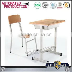 School Furniture Wholesale Chair and Table Study Table and Chair Single Person Study Desk With Metal Legs thumbnail-2