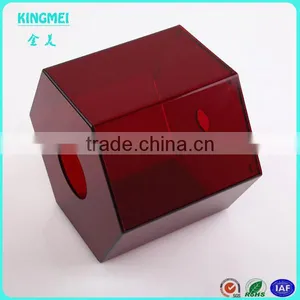 KINGMEI Hexagon Hang Acrylic Red Tissue Holder Box Cover Clear Plexiglass Tissue Box Wholesale thumbnail-2