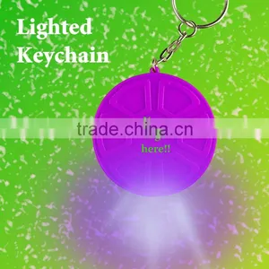 Flashing Round Key Chain thumbnail-1