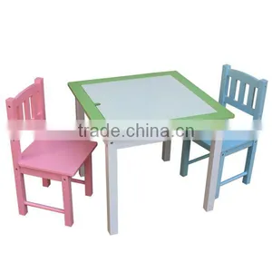 2015 Kids Wooden Table and Chairs,Colorful Kids Furniture Table and Chair,High Quality Wooden Table and Chair Toy W08G102 thumbnail-1
