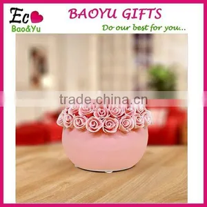 Garden Rose Ceramic Handicraft Candle Holders Home Decoration Ceramic Candle Wholesale thumbnail-1