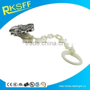 Novelty Design Die Casting Zinc Alloy Material Baby Pacifier Clip With Plastic Chain thumbnail-5