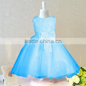 2015 New Arrival NOVA Fashion Cute Flowers Girls Dress Red Princess Tulle Dresses Children Clothes for Girls thumbnail-3