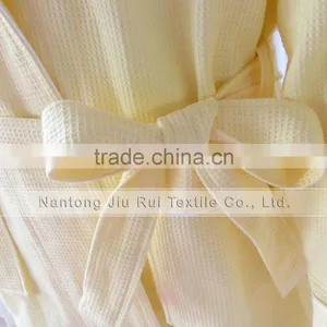 Yellow Unisex Soft Long Robes Nightwear Thick Winter Pajamas Waffle Robe Women Cotton Spa Shower Homewear thumbnail-4
