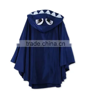 Blue Froggie Raincoat Cape With Monster Printed Hood Kid Wear Child Clothing HSC5940 thumbnail-4