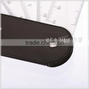 Kearing 6pcs/set Plastic Transplant Not Removable Fan Shape Scale Ruler Inside Leather Sheath For Engineering Measuring# 8500-6 thumbnail-5