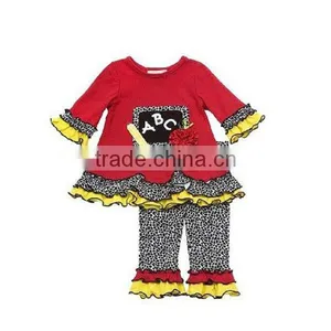 Red Yellow Black ABC Chalkboard Cheetah Leggings Set thumbnail-1