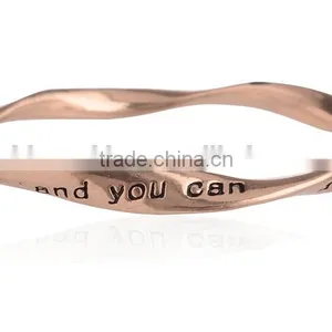 Diy Small Charm Bangle Custom Name Logo Bangle Women Twist Daily Wear Bangles thumbnail-5