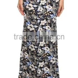 MGOO Custom OEM Women Tie Dye Maxi Skirt Knitted Wrap Around Skirts Vivid Print Ladies Long Skirts thumbnail-6