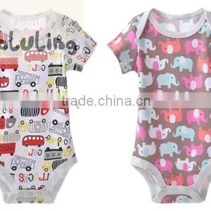 2015 Top Fashion Unisex 100% Cotton Wholesale Baby Bodysuits Newborn Baby Clothing ,Infant Rompers thumbnail-3