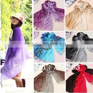 Women's Fashion Long Large Soft Tassel Shawl Stole Cashmere Scarf Gradient Scarf Wraps 18226 thumbnail-1