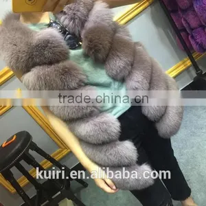 100% Real Genuine Fox Fur Long Vest Gilet Waistcoat Jacket Ladies Luxury Warm thumbnail-6