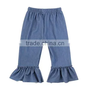 2015 Newest Factory Wholesale Boutique Ruffle Kids Jeans Pants Girls Denim Toddler Leggings thumbnail-1