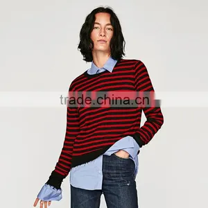 2017 Men Creative Youthful Pullover Stripe Woollen Sweaters for Custom Wholesale thumbnail-4