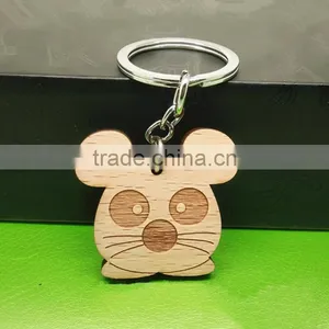 Lovely Rat Wood Keychains China Wholesale Wood Carving Keyring thumbnail-1